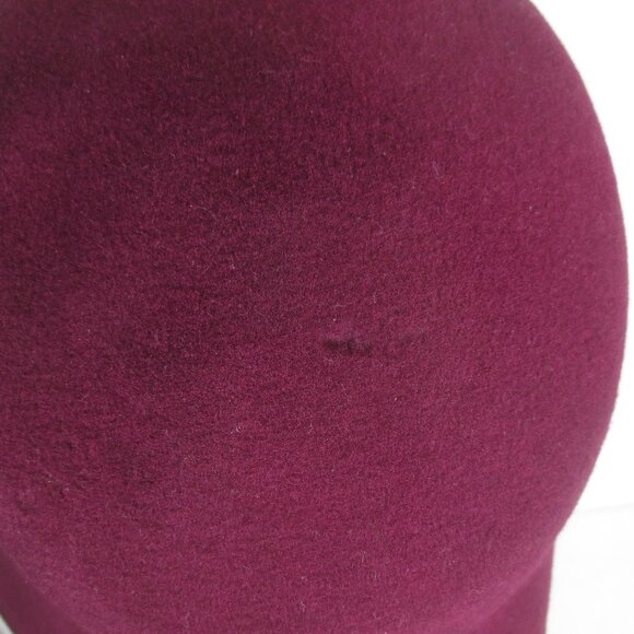 1860s Bonnet Hat Form Vintage Victorian Burgundy Wool Felt Costume Women\'s OSM main image 10